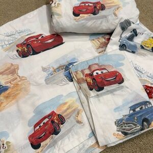 Pottery Barn Kids X Disney Cars Lightning McQueen toddler bed sheet set